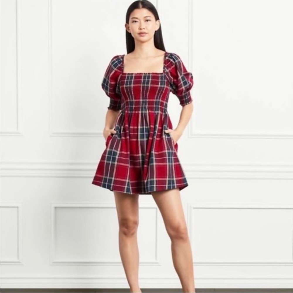 Hill House Red Plaid Mini Dress